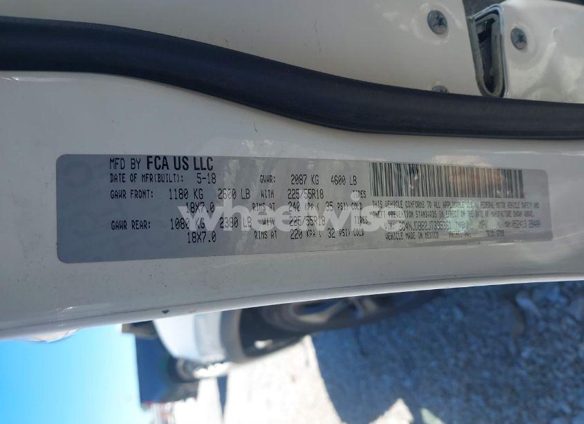 Photo 9 of 2018 Jeep Compass ALTITUDE 4X4 (VIN 3C4NJDBB2JT395361)