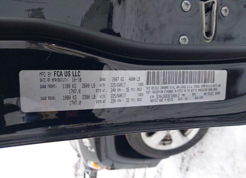 Photo 9 of 2019 Jeep Compass LATITUDE 4X4 (VIN 3C4NJDBB3KT648012)