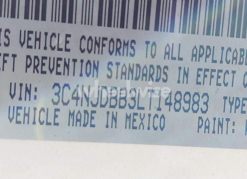Photo 9 of 2020 Jeep Compass LATITUDE 4X4 (VIN 3C4NJDBB3LT148983)