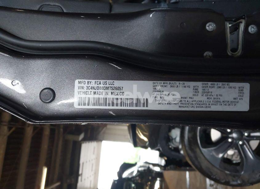 Photo 9 of 2021 Jeep Compass ALTITUDE 4X4 (VIN 3C4NJDBB3MT526057)