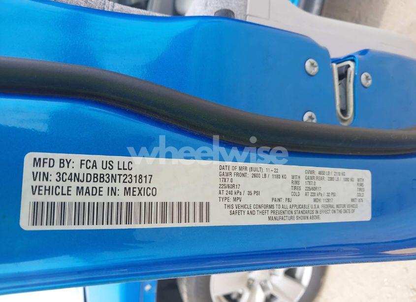Photo 9 of 2022 Jeep Compass LATITUDE 4X4 (VIN 3C4NJDBB3NT231817)