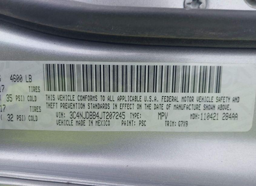 Photo 9 of 2018 Jeep Compass LATITUDE 4X4 (VIN 3C4NJDBB4JT207245)