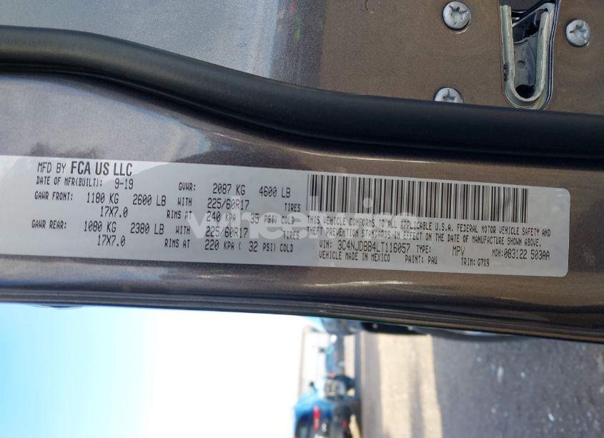 Photo 9 of 2020 Jeep Compass LATITUDE 4X4 (VIN 3C4NJDBB4LT116057)