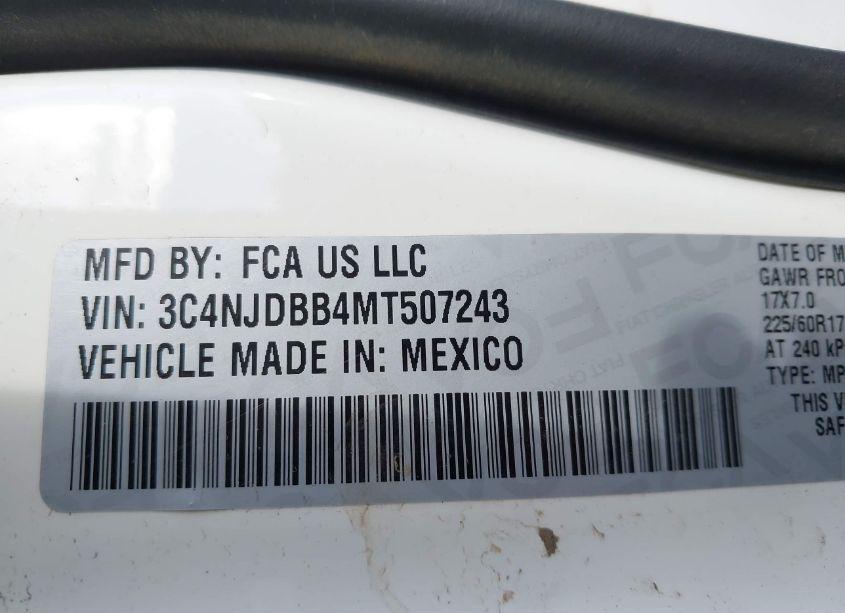 Photo 9 of 2021 Jeep Compass LATITUDE 4X4 (VIN 3C4NJDBB4MT507243)