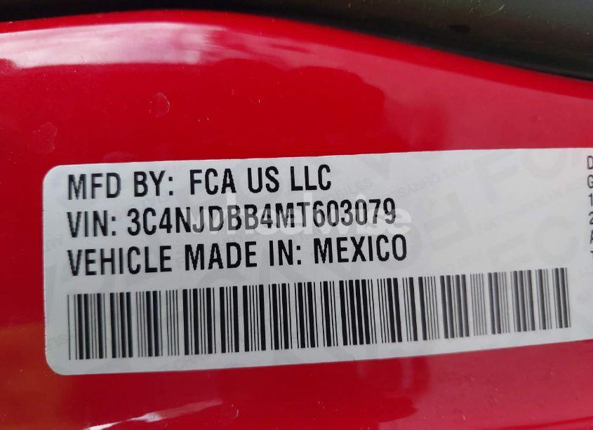 Photo 9 of 2021 Jeep Compass ALTITUDE 4X4 (VIN 3C4NJDBB4MT603079)