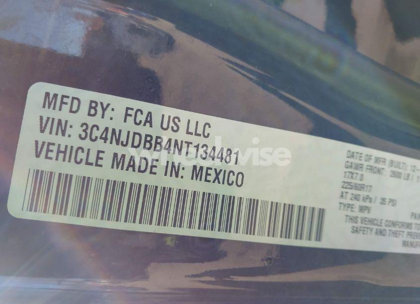 Photo 9 of 2022 Jeep Compass LATITUDE 4X4 (VIN 3C4NJDBB4NT134481)