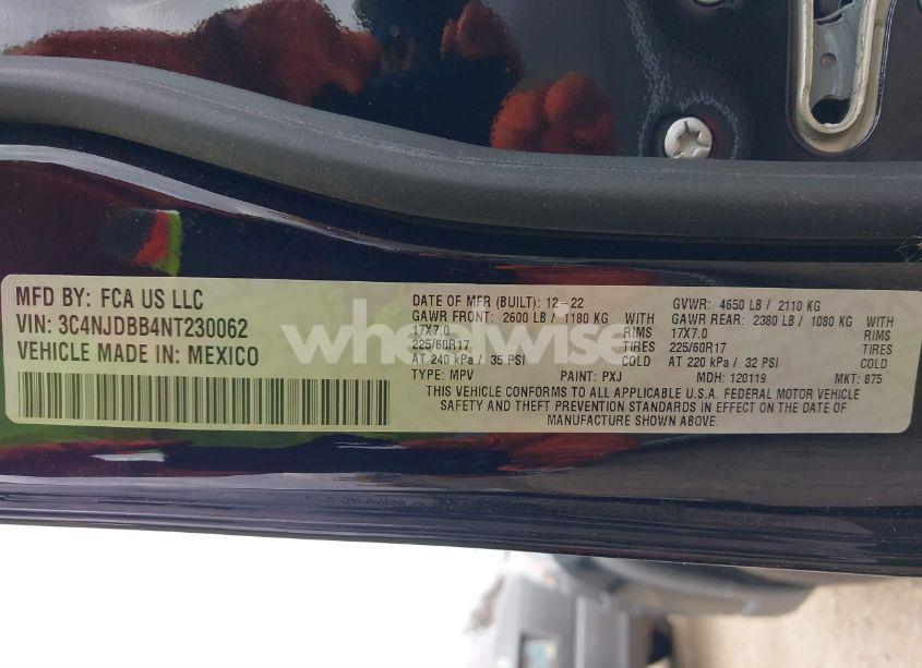 Photo 9 of 2022 Jeep Compass LATITUDE 4X4 (VIN 3C4NJDBB4NT230062)