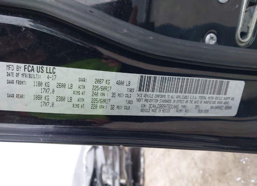 Photo 9 of 2017 Jeep New COMPASS LATITUDE 4X4 (VIN 3C4NJDBB5HT631043)