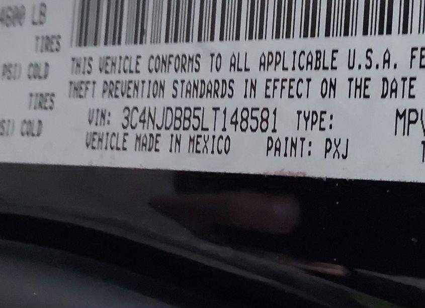 Photo 8 of 2020 Jeep Compass LATITUDE 4X4 (VIN 3C4NJDBB5LT148581)