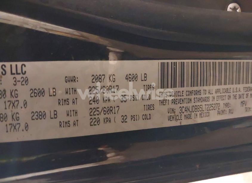 Photo 9 of 2020 Jeep Compass LATITUDE 4X4 (VIN 3C4NJDBB5LT225272)