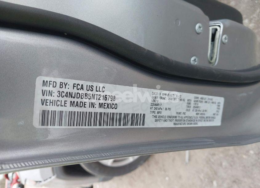 Photo 9 of 2022 Jeep Compass LATITUDE 4X4 (VIN 3C4NJDBB5NT216798)