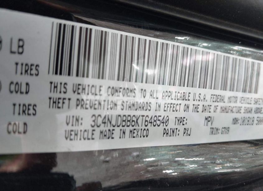 Photo 9 of 2019 Jeep Compass ALTITUDE 4X4 (VIN 3C4NJDBB6KT648540)