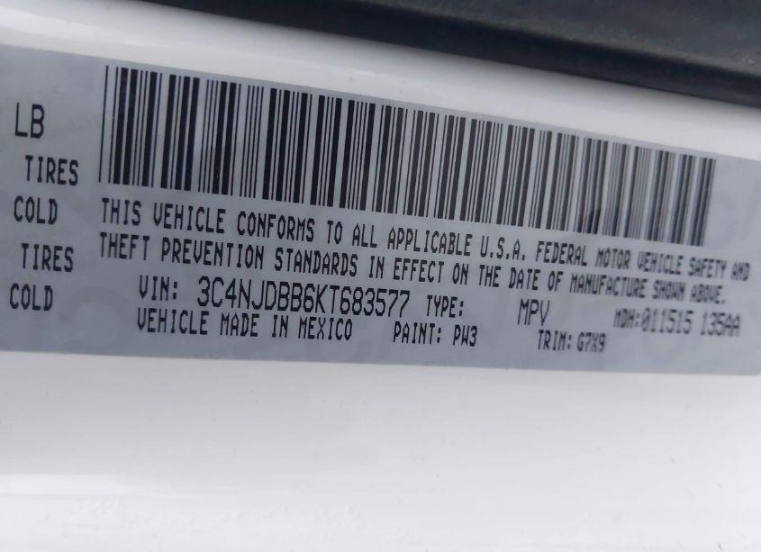Photo 9 of 2019 Jeep Compass ALTITUDE 4X4 (VIN 3C4NJDBB6KT683577)