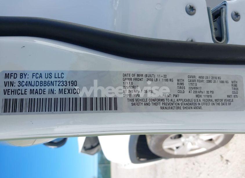 Photo 9 of 2022 Jeep Compass LATITUDE 4X4 (VIN 3C4NJDBB6NT233190)