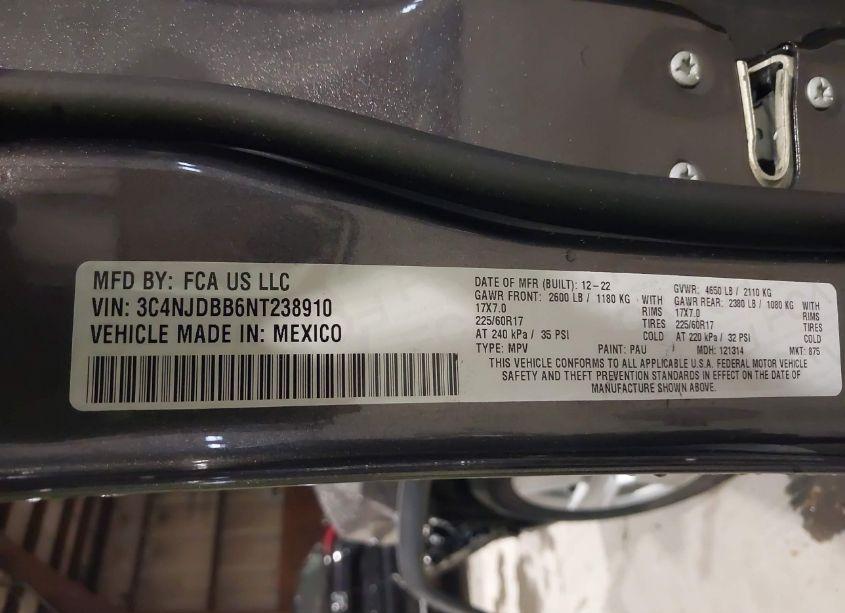 Photo 9 of 2022 Jeep Compass LATITUDE 4X4 (VIN 3C4NJDBB6NT238910)