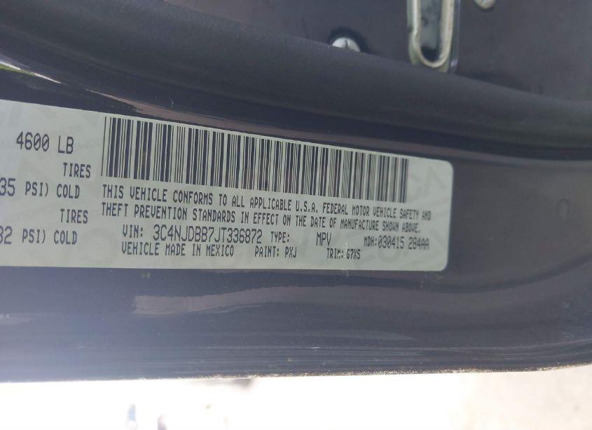 Photo 9 of 2018 Jeep Compass LATITUDE 4X4 (VIN 3C4NJDBB7JT336872)