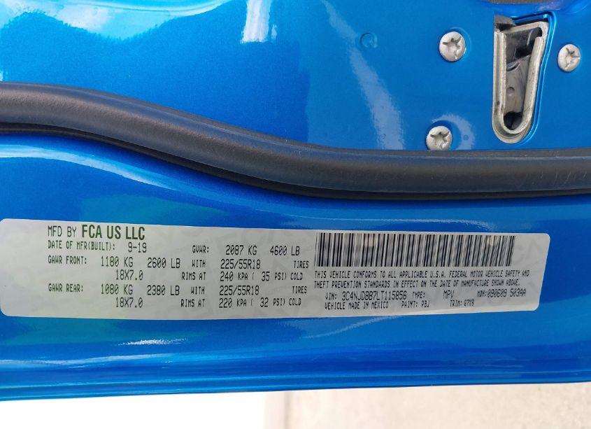 Photo 9 of 2020 Jeep Compass ALTITUDE 4X4 (VIN 3C4NJDBB7LT115856)