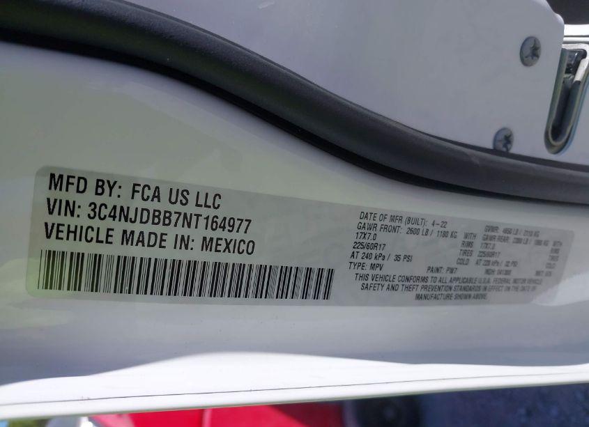 Photo 9 of 2022 Jeep Compass LATITUDE 4X4 (VIN 3C4NJDBB7NT164977)