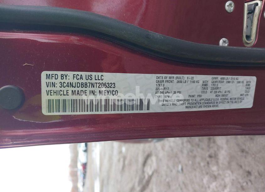 Photo 9 of 2022 Jeep Compass LATITUDE 4X4 (VIN 3C4NJDBB7NT206323)