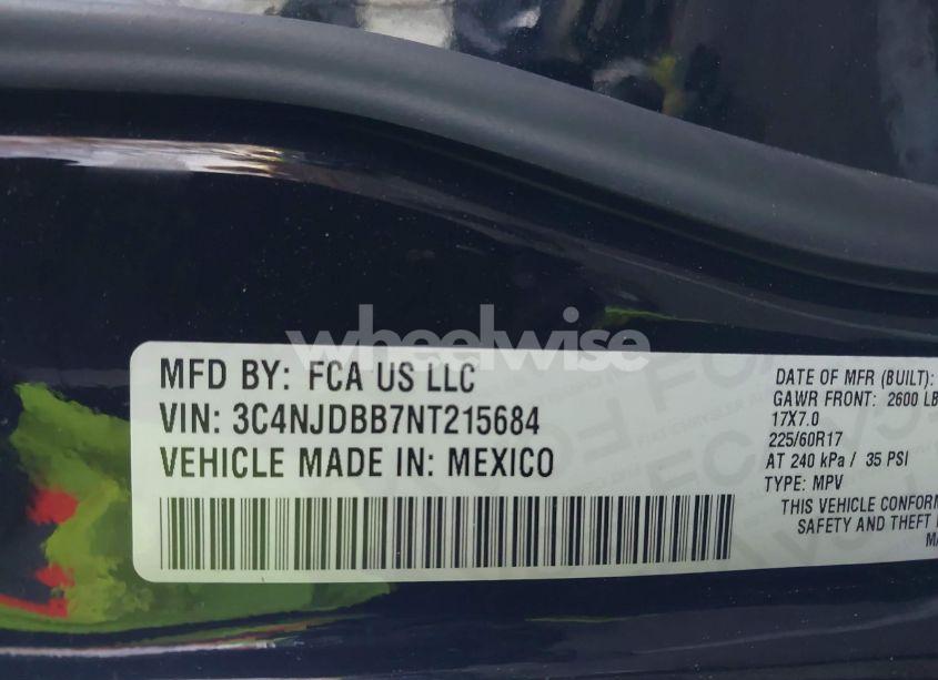 Photo 9 of 2022 Jeep Compass LATITUDE 4X4 (VIN 3C4NJDBB7NT215684)