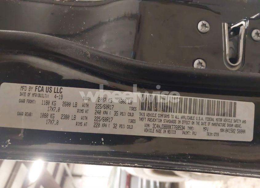 Photo 9 of 2019 Jeep Compass LATITUDE 4X4 (VIN 3C4NJDBB8KT768534)