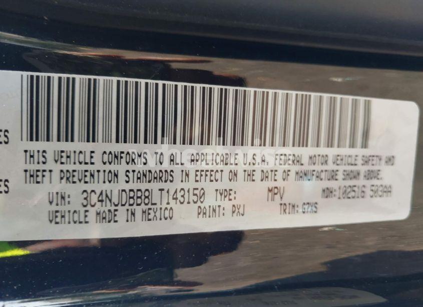 Photo 9 of 2020 Jeep Compass LATITUDE 4X4 (VIN 3C4NJDBB8LT143150)