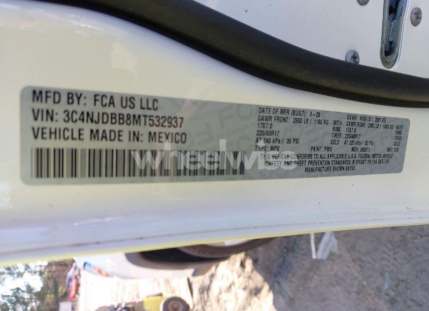 Photo 9 of 2021 Jeep Compass LATITUDE 4X4 (VIN 3C4NJDBB8MT532937)