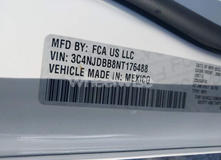 Photo 9 of 2022 Jeep Compass ALTITUDE 4X4 (VIN 3C4NJDBB8NT176488)