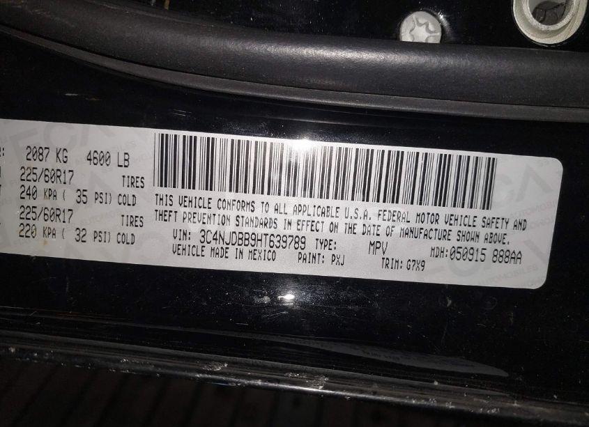 Photo 9 of 2017 Jeep New COMPASS LATITUDE 4X4 (VIN 3C4NJDBB9HT639789)