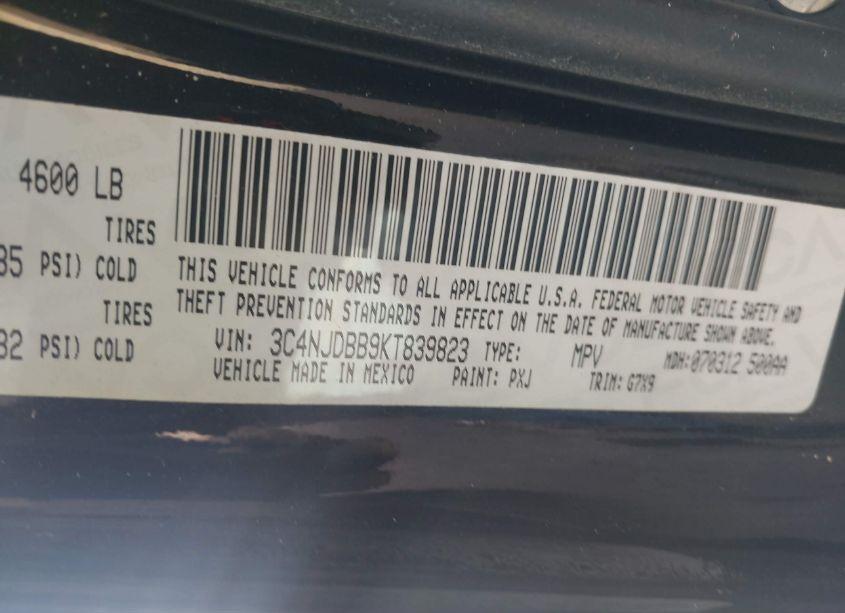 Photo 9 of 2019 Jeep Compass ALTITUDE 4X4 (VIN 3C4NJDBB9KT839823)