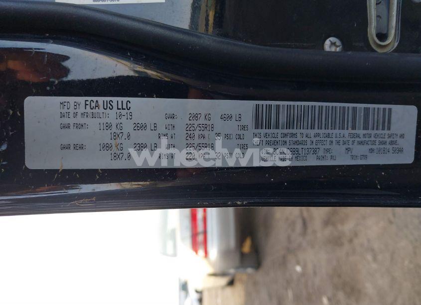 Photo 9 of 2020 Jeep Compass ALTITUDE 4X4 (VIN 3C4NJDBB9LT137387)