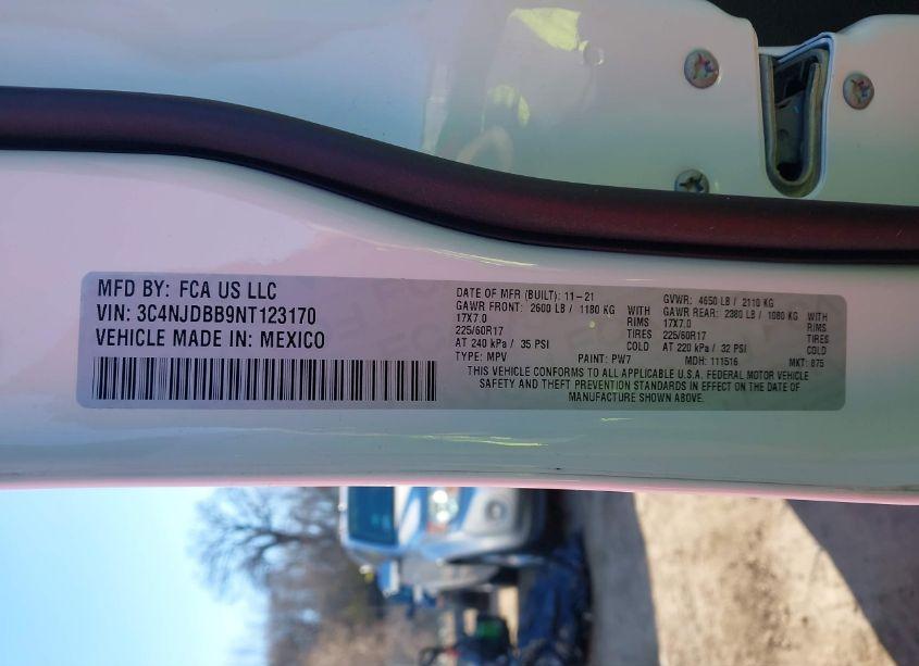 Photo 9 of 2022 Jeep Compass LATITUDE 4X4 (VIN 3C4NJDBB9NT123170)