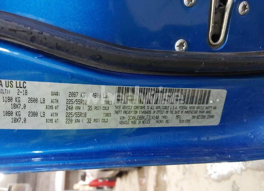 Photo 9 of 2018 Jeep Compass ALTITUDE 4X4 (VIN 3C4NJDBBXJT314140)