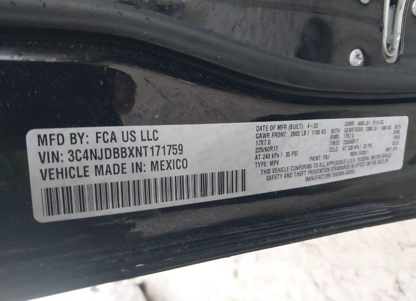 Photo 9 of 2022 Jeep Compass LATITUDE 4X4 (VIN 3C4NJDBBXNT171759)