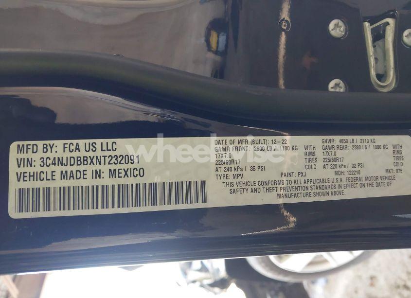 Photo 9 of 2022 Jeep Compass LATITUDE 4X4 (VIN 3C4NJDBBXNT232091)