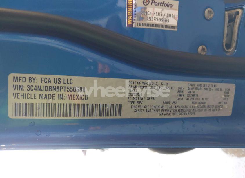 Photo 9 of 2023 Jeep Compass ALTITUDE 4X4 (VIN 3C4NJDBN8PT550689)