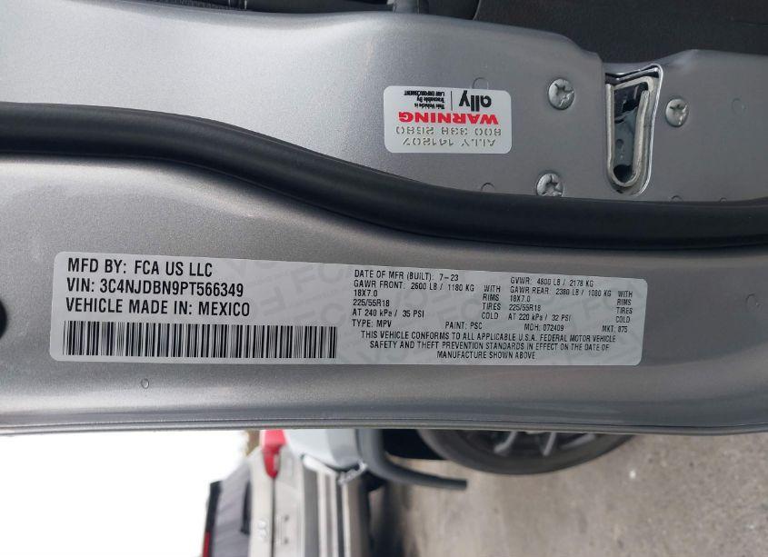 Photo 9 of 2023 Jeep Compass ALTITUDE 4X4 (VIN 3C4NJDBN9PT566349)