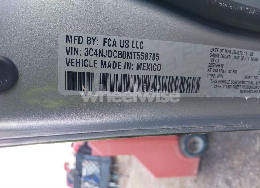 Photo 9 of 2021 Jeep Compass LIMITED 4X4 (VIN 3C4NJDCB0MT558785)