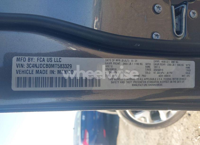 Photo 9 of 2021 Jeep Compass LIMITED 4X4 (VIN 3C4NJDCB0MT583329)