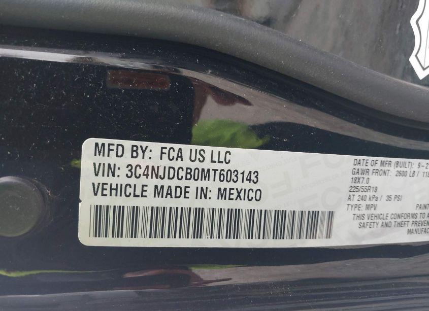 Photo 9 of 2021 Jeep Compass LIMITED 4X4 (VIN 3C4NJDCB0MT603143)