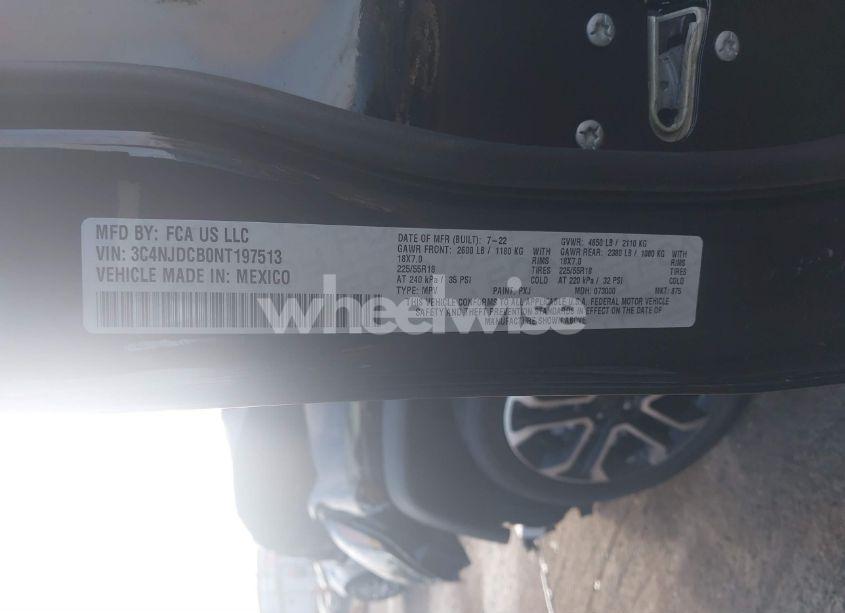 Photo 9 of 2022 Jeep Compass LIMITED 4X4 (VIN 3C4NJDCB0NT197513)