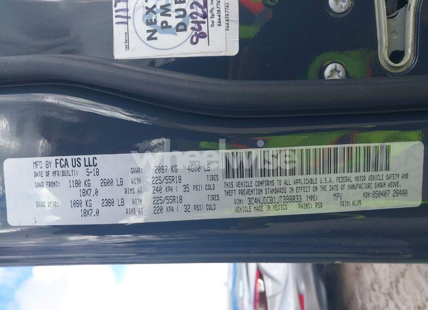 Photo 9 of 2018 Jeep Compass LIMITED 4X4 (VIN 3C4NJDCB1JT398833)