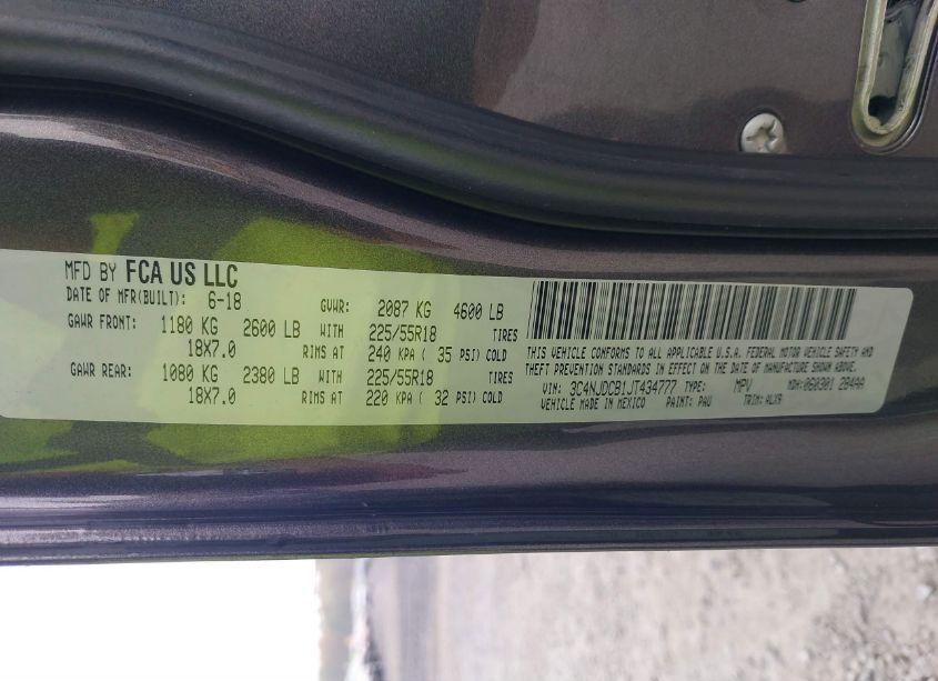 Photo 9 of 2018 Jeep Compass LIMITED 4X4 (VIN 3C4NJDCB1JT434777)