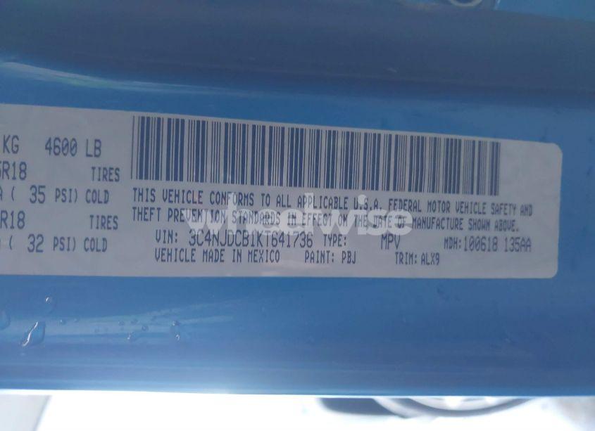 Photo 9 of 2019 Jeep Compass LIMITED 4X4 (VIN 3C4NJDCB1KT641736)