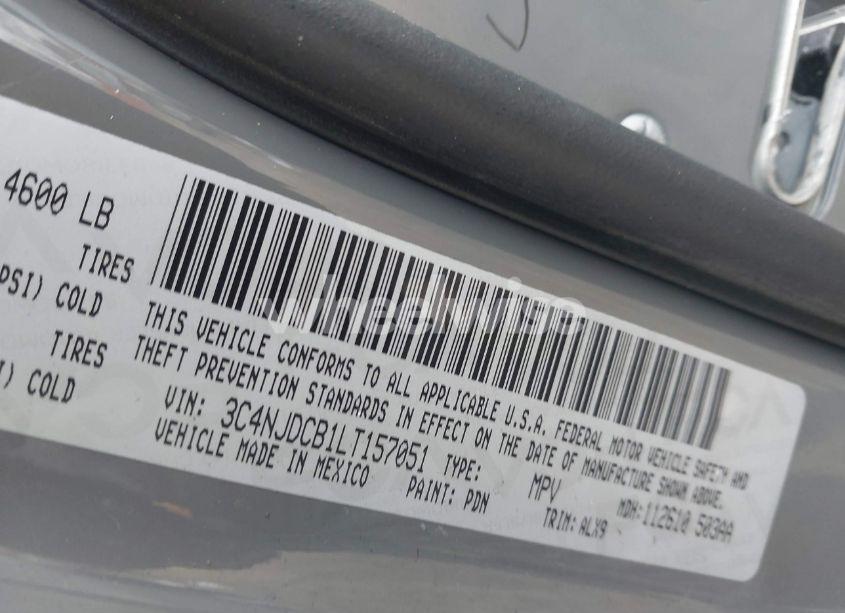 Photo 9 of 2020 Jeep Compass LIMITED 4X4 (VIN 3C4NJDCB1LT157051)