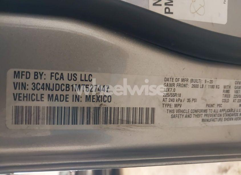 Photo 9 of 2021 Jeep Compass LIMITED 4X4 (VIN 3C4NJDCB1MT527447)