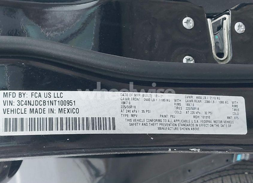 Photo 9 of 2022 Jeep Compass LIMITED 4X4 (VIN 3C4NJDCB1NT100951)