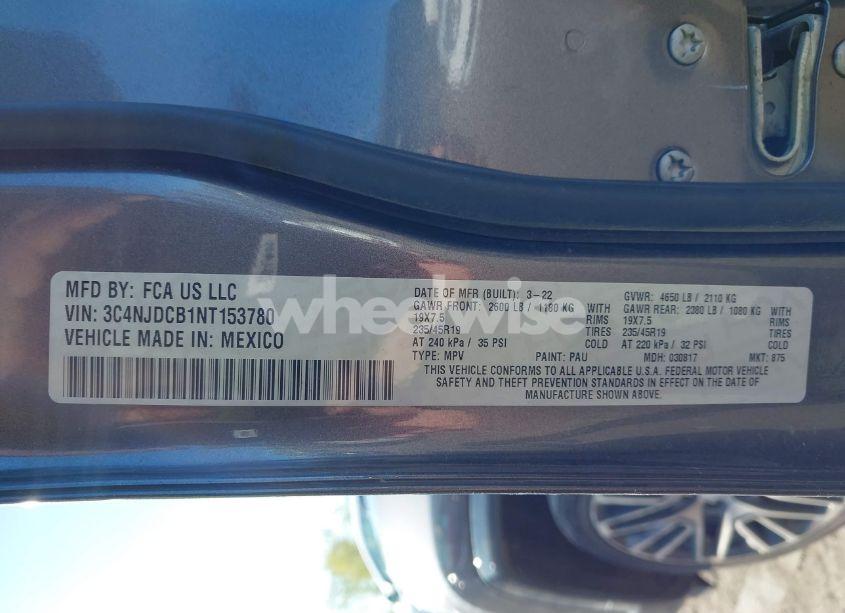 Photo 9 of 2022 Jeep Compass LIMITED 4X4 (VIN 3C4NJDCB1NT153780)