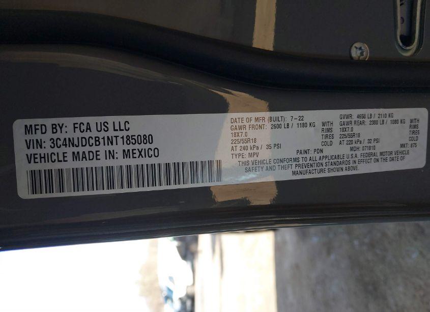 Photo 9 of 2022 Jeep Compass LIMITED 4X4 (VIN 3C4NJDCB1NT185080)