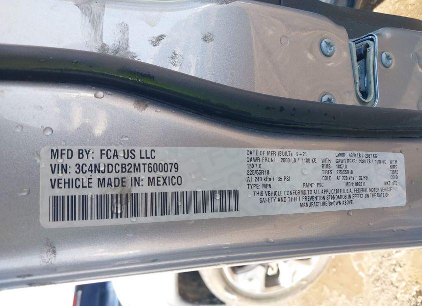 Photo 9 of 2021 Jeep Compass LIMITED 4X4 (VIN 3C4NJDCB2MT600079)